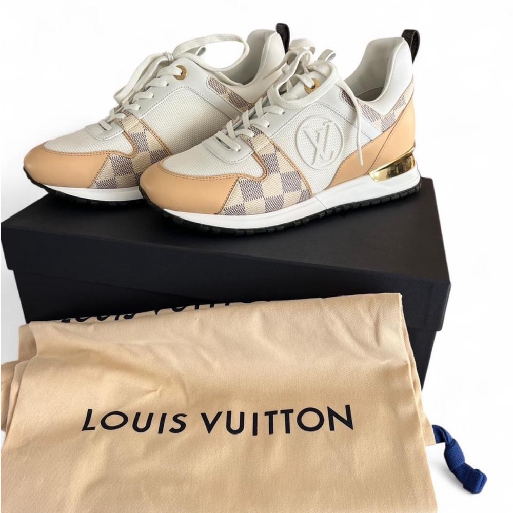 LOUIS VUITTON Calfskin Damier Azur Run Away Size 38 - Picture 5 of 12